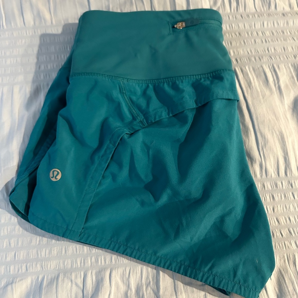 lululemon blue speed up shorts 4 inch
